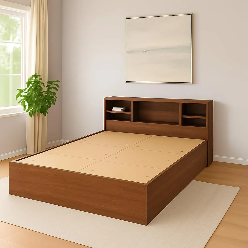 Queen Size Bed Engineered Wood with Box Modern Design with Headboard Queen Size Beds Desk and Decor 
