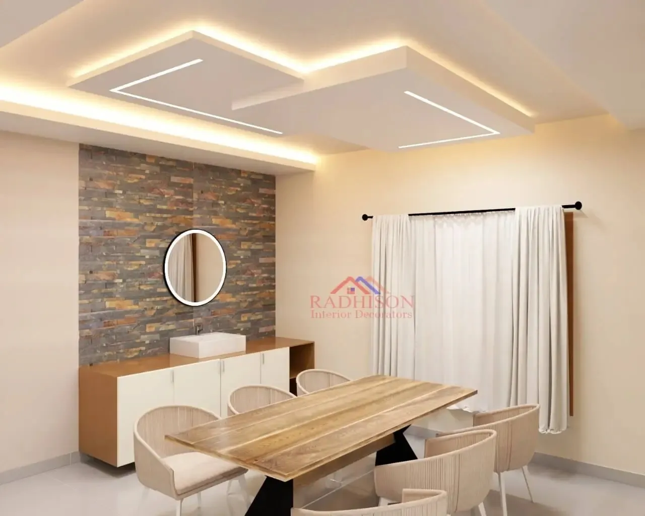 Vibrant Yellow & Grey Modular Kitchen with Island Breakfast Counter Modern Dining Room Designs Desk and Decor 