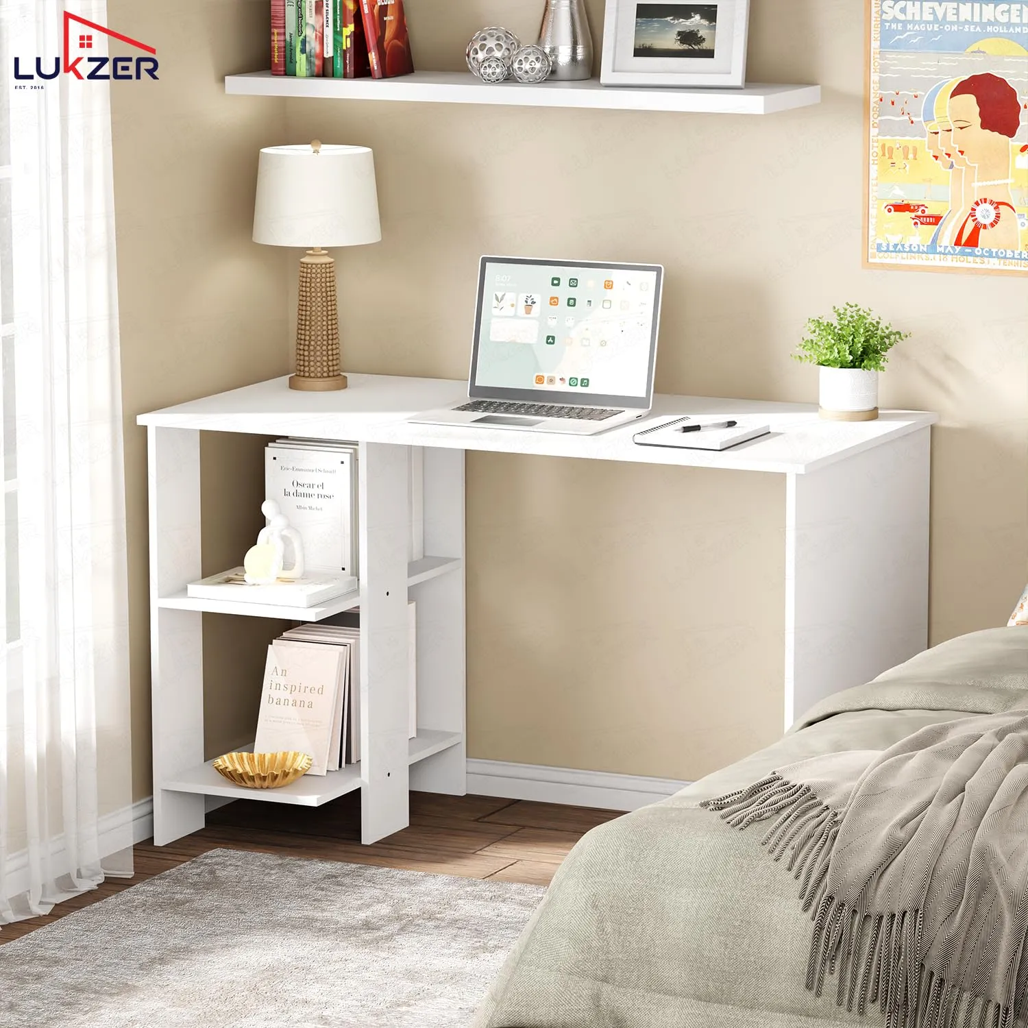 Lukzer Engineered Wood Computer Desk Study Tables Desk and Decor 