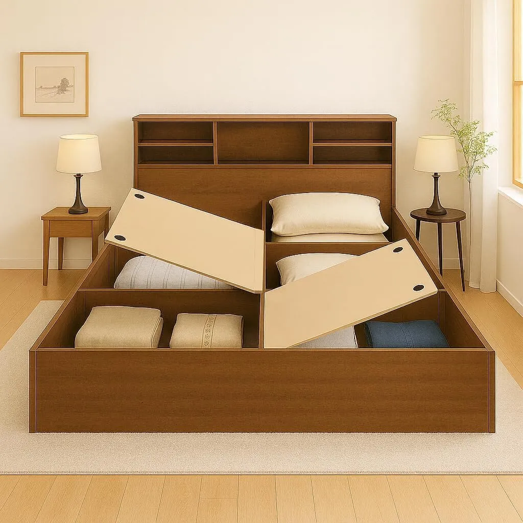 Queen Size Bed Engineered Wood with Box Modern Design with Headboard Queen Size Beds Desk and Decor 