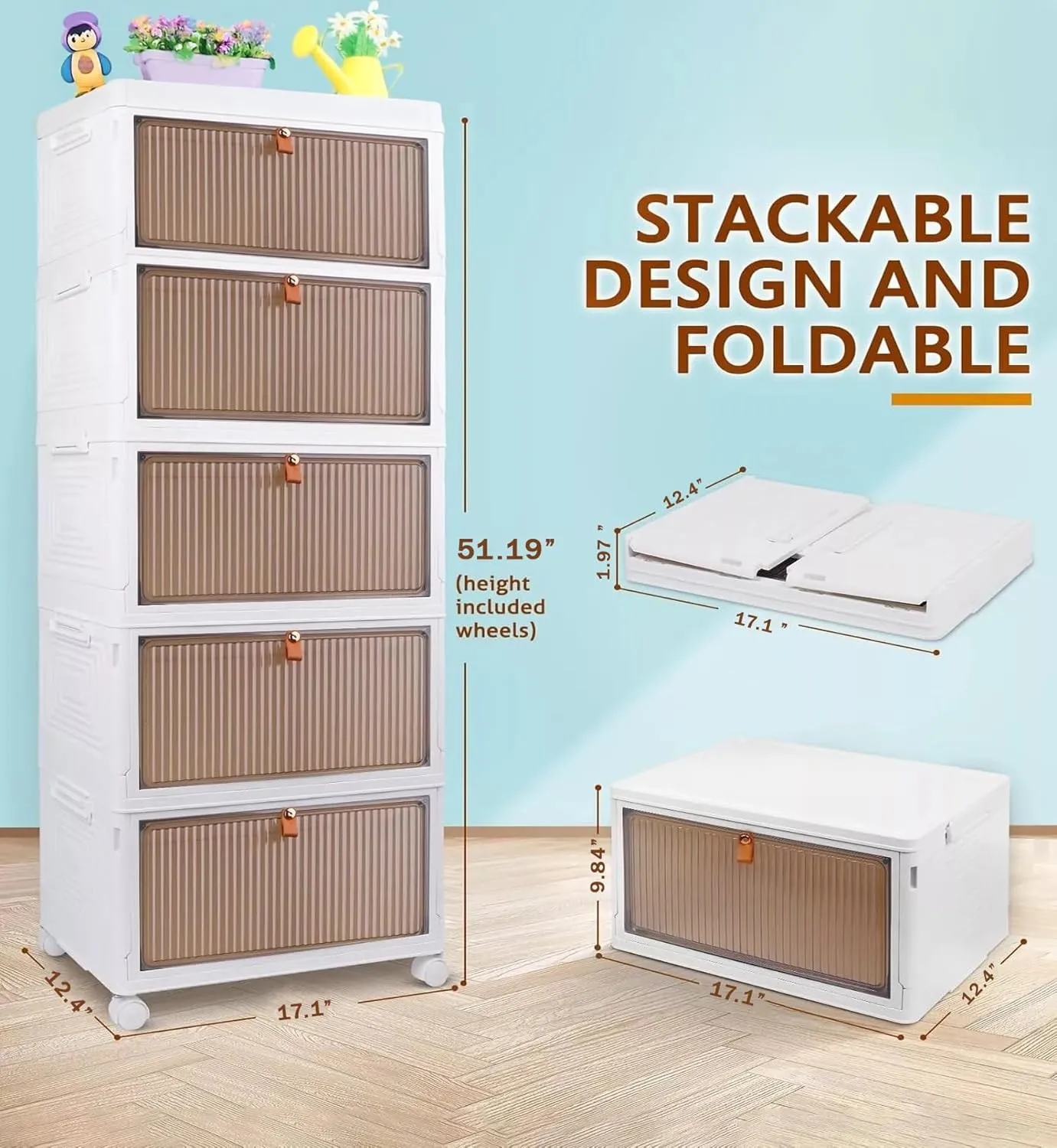 5 Tier Stackable Kitchen Storage Drawer Units Desk and Decor 