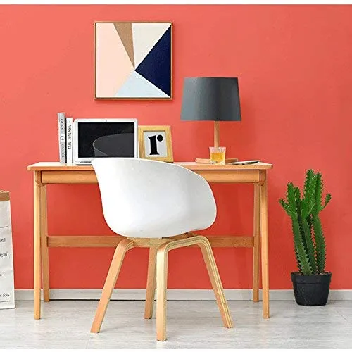Delta Nordic Plastic Solid Wood Coffee Dining Chair in White Colour Plastic Dining Chairs Desk and Decor 