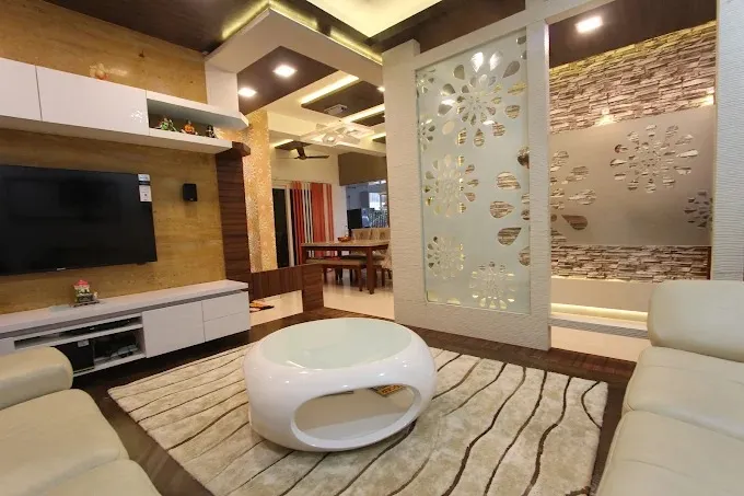 Living Room, Dining Area & Staircase — Open Plan Foyer Modern Living Room Designs Desk and Decor 