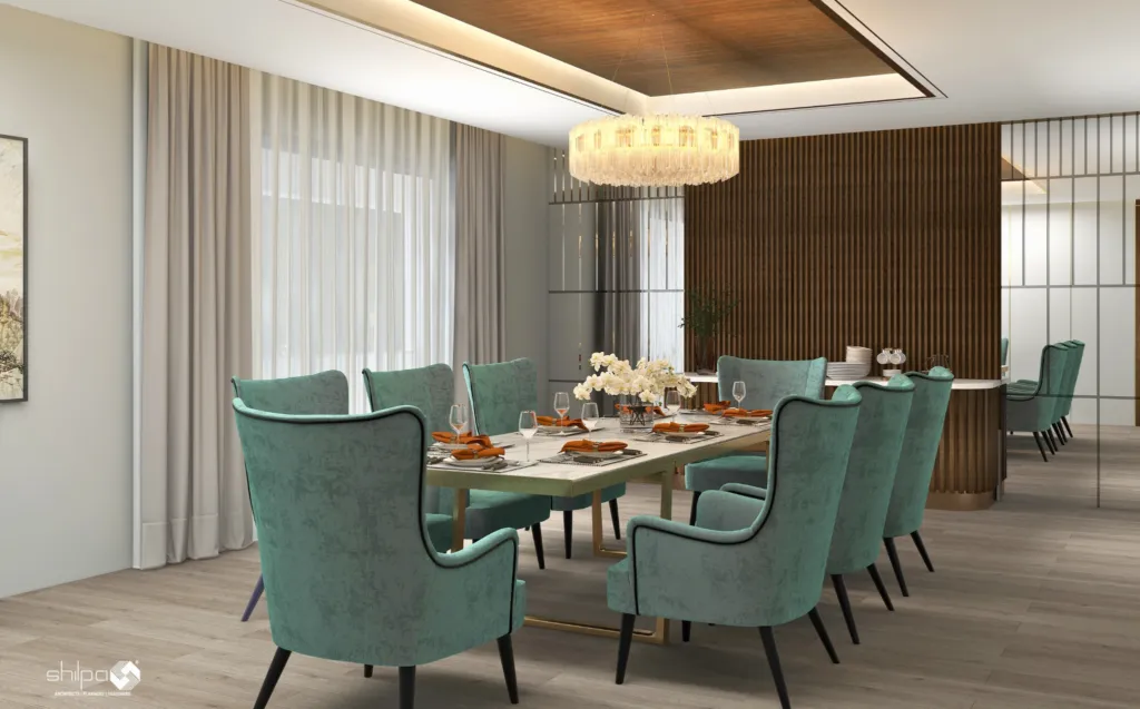 8-Seater Wingback Dining Chair Set with Marble-Top Table Modern Dining Room Designs Desk and Decor 
