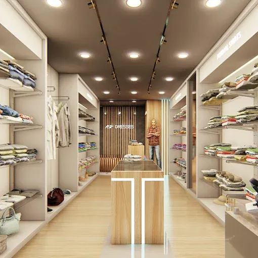 Commercial Showroom and Workspace Large Space Showroom Desk and Decor 