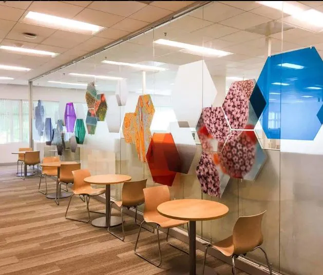 Modern Corporate Cafeteria or Collaborative Breakout Space Corporate Office Layouts Desk and Decor 