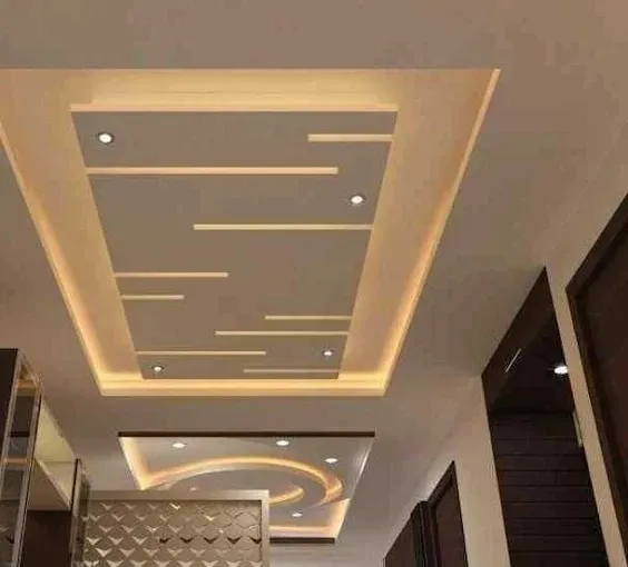 Modern Curved False Ceiling Design Architectural False Ceiling & Lighting Desk and Decor 