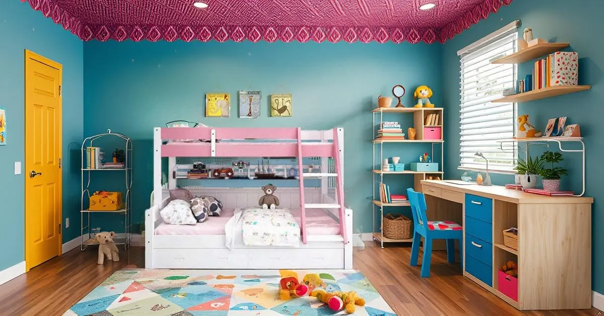 Mandarin Solid Wood Bunk Bed for Kids Girls Bedroom Designs Desk and Decor 