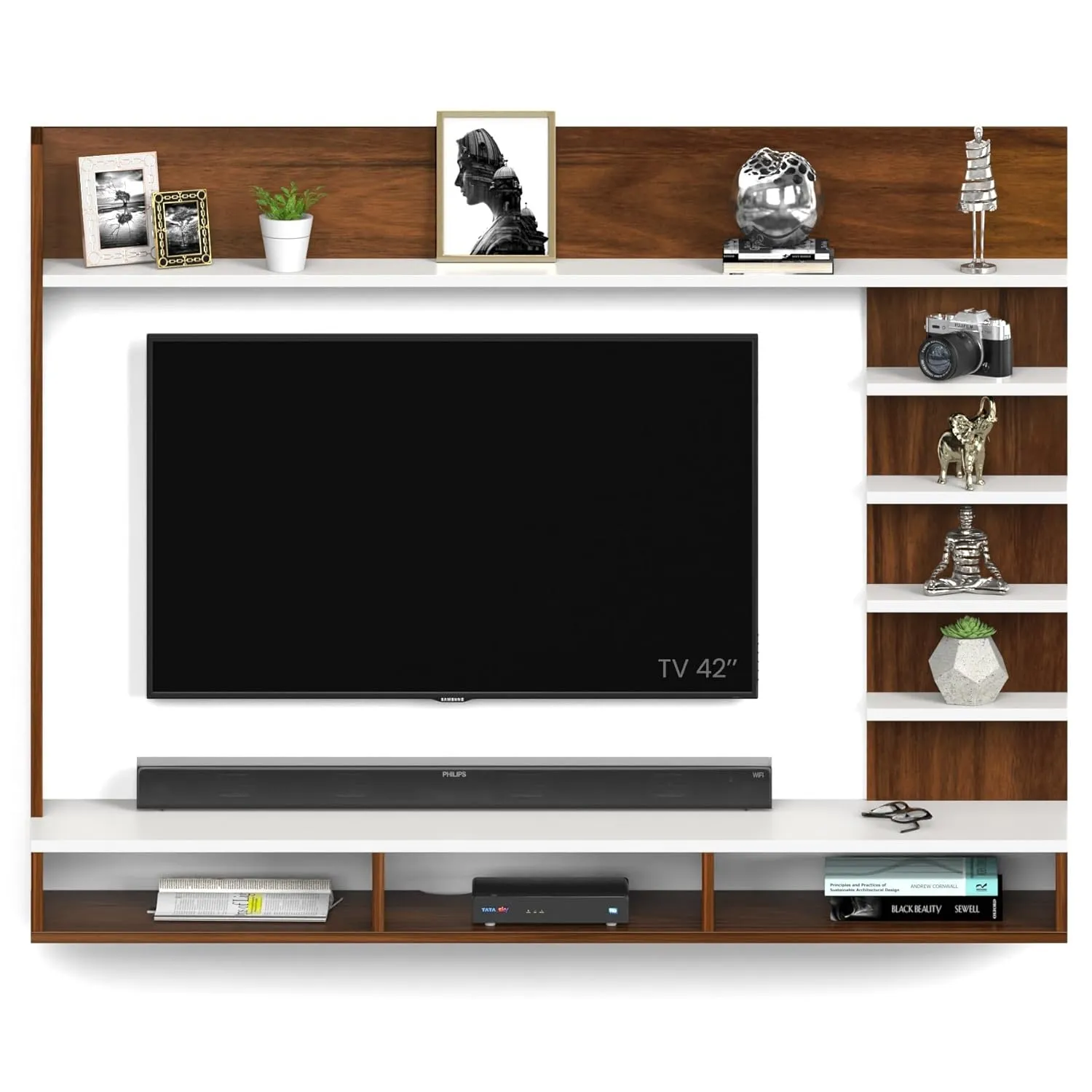 Primax Grande Standard Engineering Wood Wall Mount TV Wall Mounted TV Units Desk and Decor 