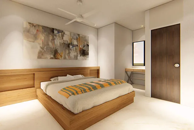 Bedroom with Study/Work Nook (Concept Render) Modern Bedroom Desk and Decor 