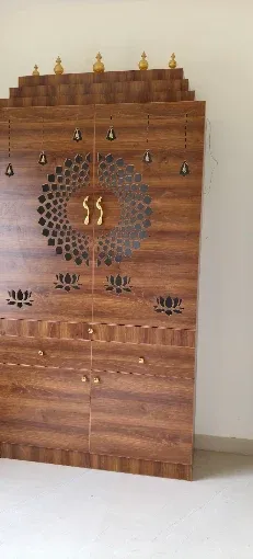 Modern Wooden Pooja Unit Small Pooja Unit Desk and Decor 