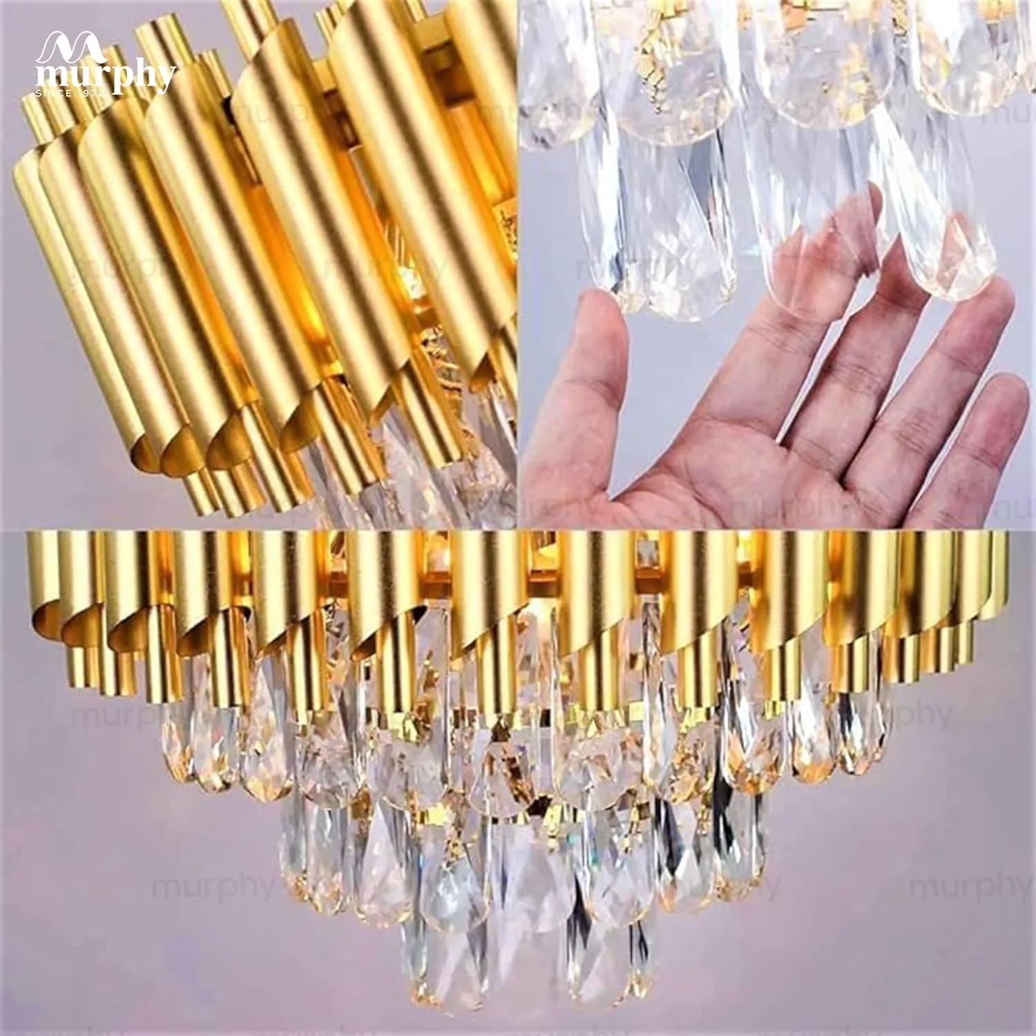 Radiance 400mm Golden Crystal Pendant Light Chandeliers Desk and Decor 