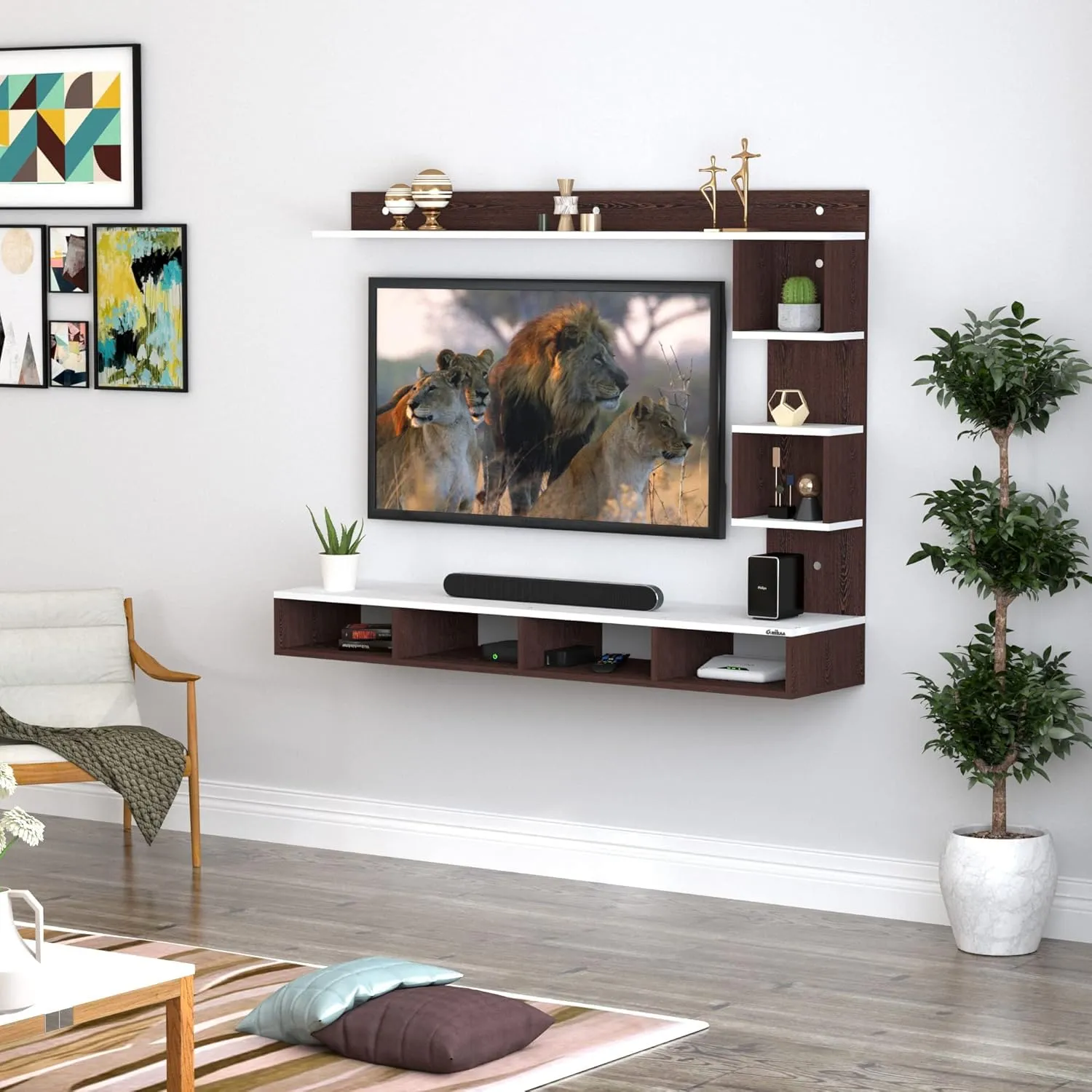 TV Unit Set Wall Mounted Wall Mounted TV Units Desk and Decor 