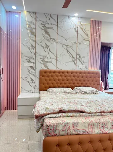 Soft glam bedroom Modern Bedroom Desk and Decor 