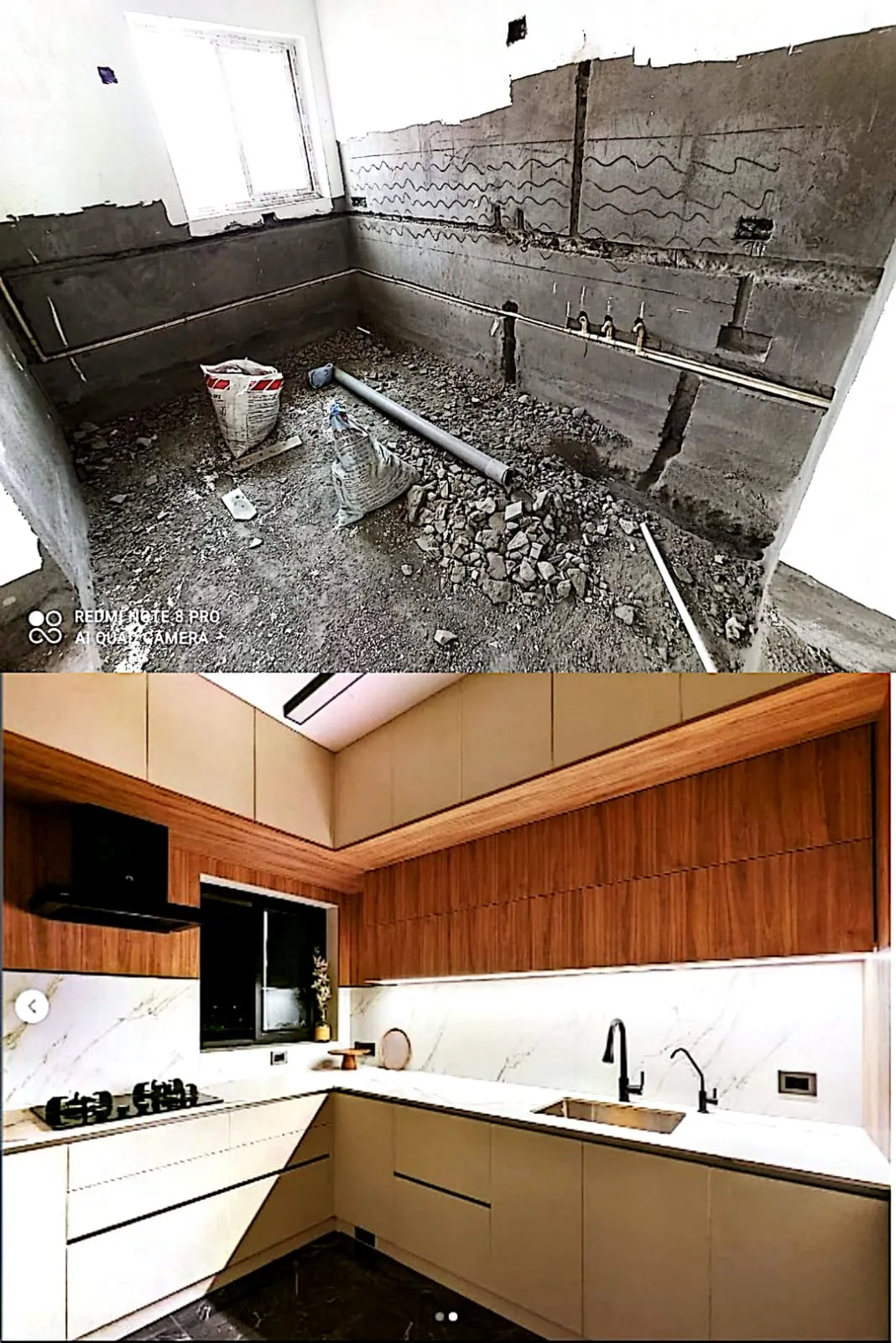 Hall Cum  Kitchen Base Cabinets Desk and Decor 
