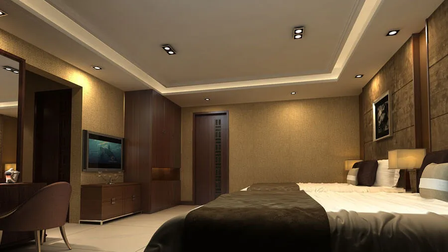 Luxury Resort Lobby with Decorative Ceiling & Feature Wall Resort Style Design Desk and Decor 