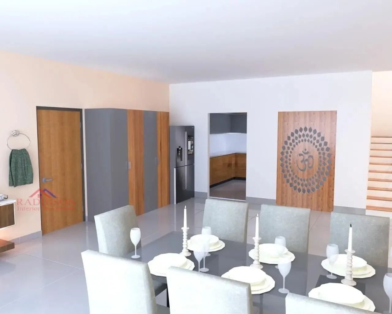 Vibrant Yellow & Grey Modular Kitchen with Island Breakfast Counter Modern Dining Room Designs Desk and Decor 