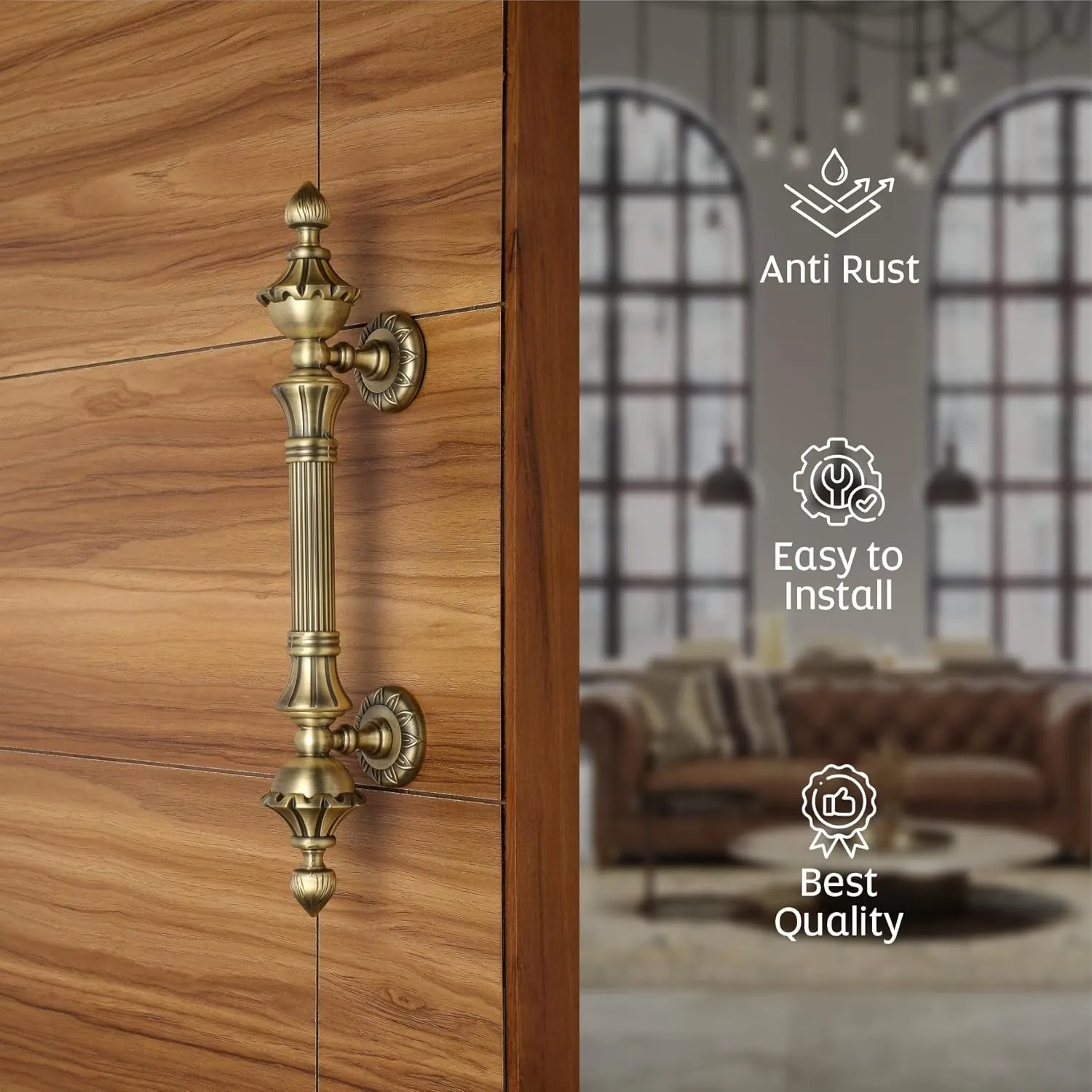 14 inch Lotus Door Handles for Main Door Door Handles Desk and Decor 