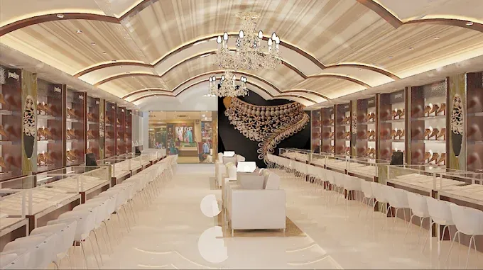 Luxury Jewellery Showroom Interior Premium Showcase Units Desk and Decor 