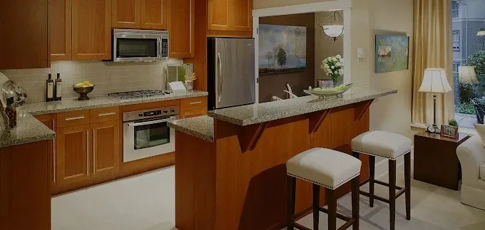 Modern White & Wood Kitchen (Concept/Stock Visual) Modular Kitchen Desk and Decor 
