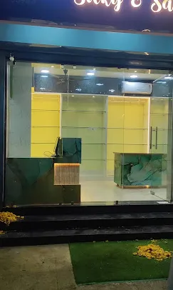 Saree Showroom Display Unit with Backlit Marble Shelving Saree/Textile Showroom Display Unit Desk and Decor 