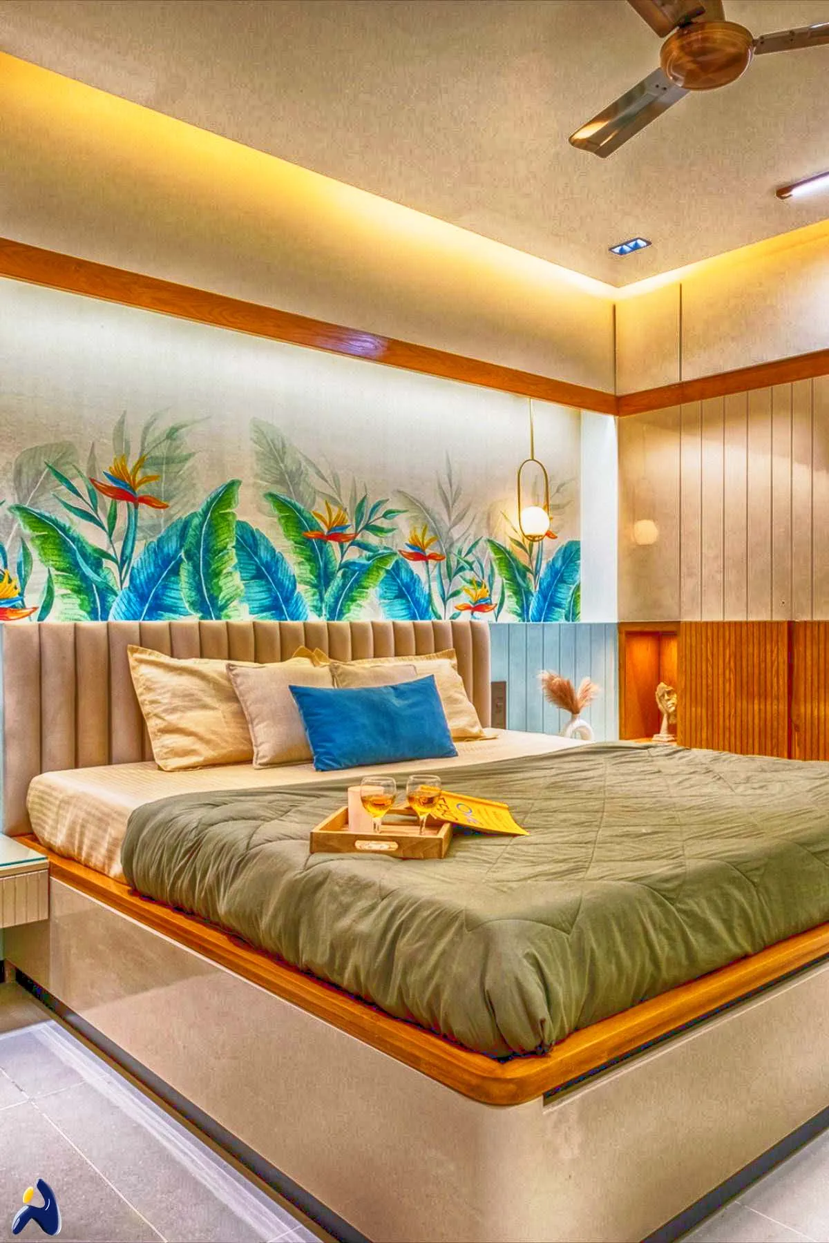 bedroom-cot-with-panel Modern Bedroom Desk and Decor 