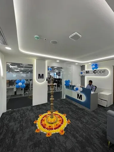 Large Corporate Open Office with Purple-Accent Workstations Corporate Office Layouts Desk and Decor 
