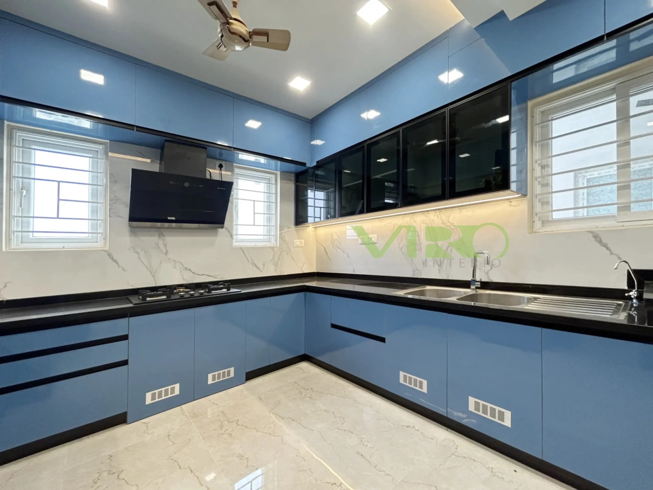 Contemporary L-Shaped Modular Kitchen Modular Kitchen Desk and Decor 