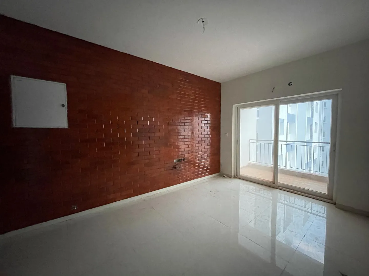 Living Hall  with  Balcony Outdoor Chairs Desk and Decor 
