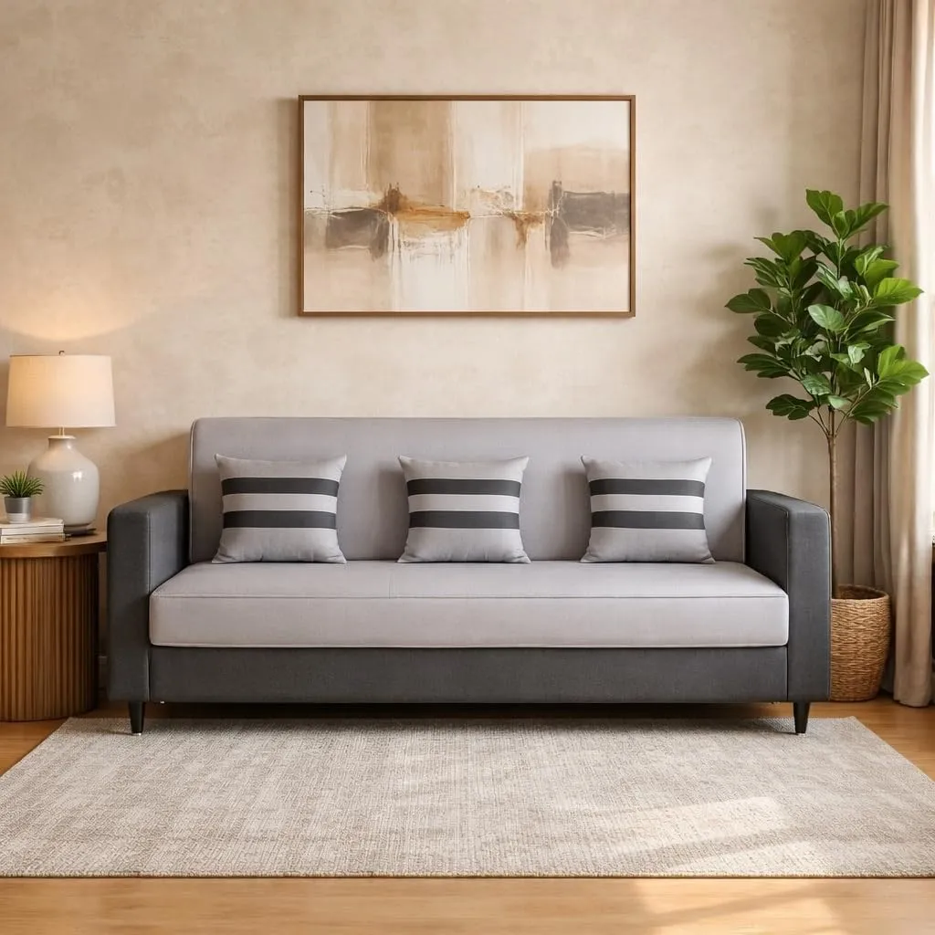 Furniture 3 Seater Fabric Sofa Set for Living Room 3 Seater Sofas Desk and Decor 
