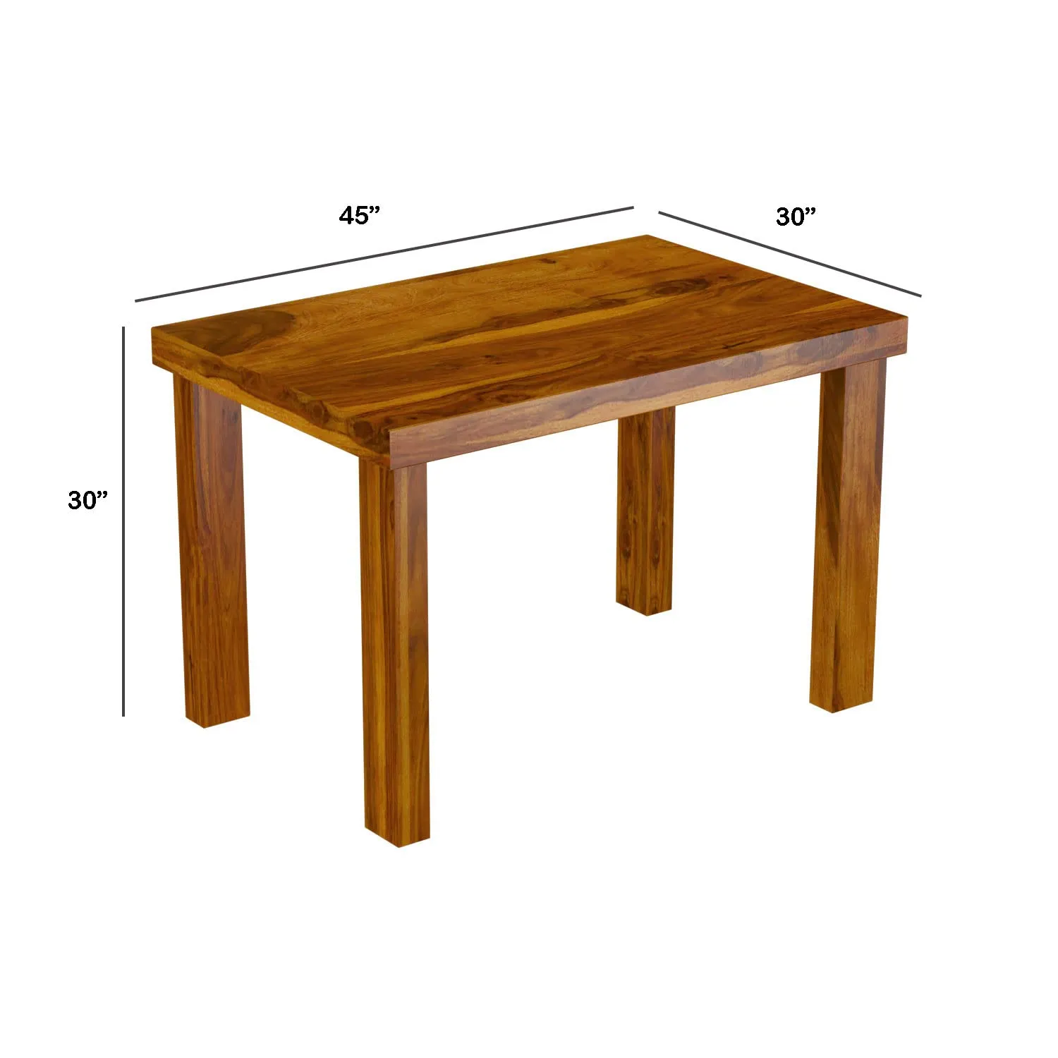 Premium Sheesham Wood Dining Table(45x30) with 2 Chairs 2 Seater Dining Tables Desk and Decor 