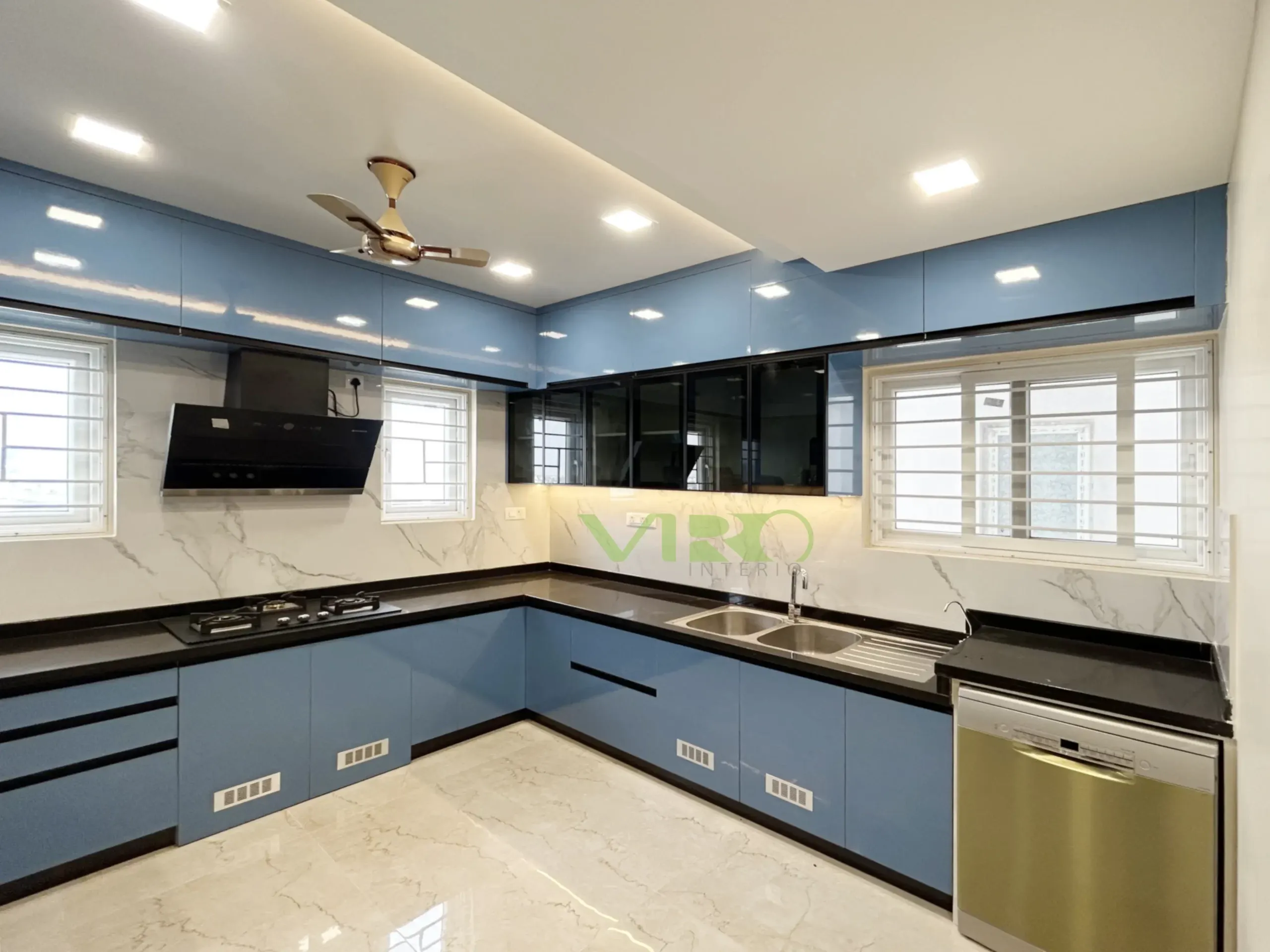 Contemporary L-Shaped Modular Kitchen Modular Kitchen Desk and Decor 