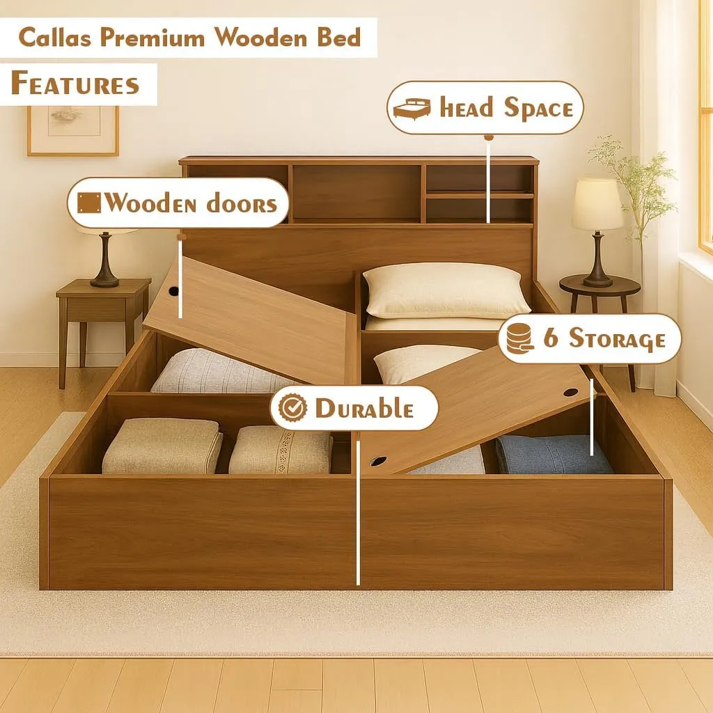 Queen Size Bed Engineered Wood with Box Modern Design with Headboard Queen Size Beds Desk and Decor 