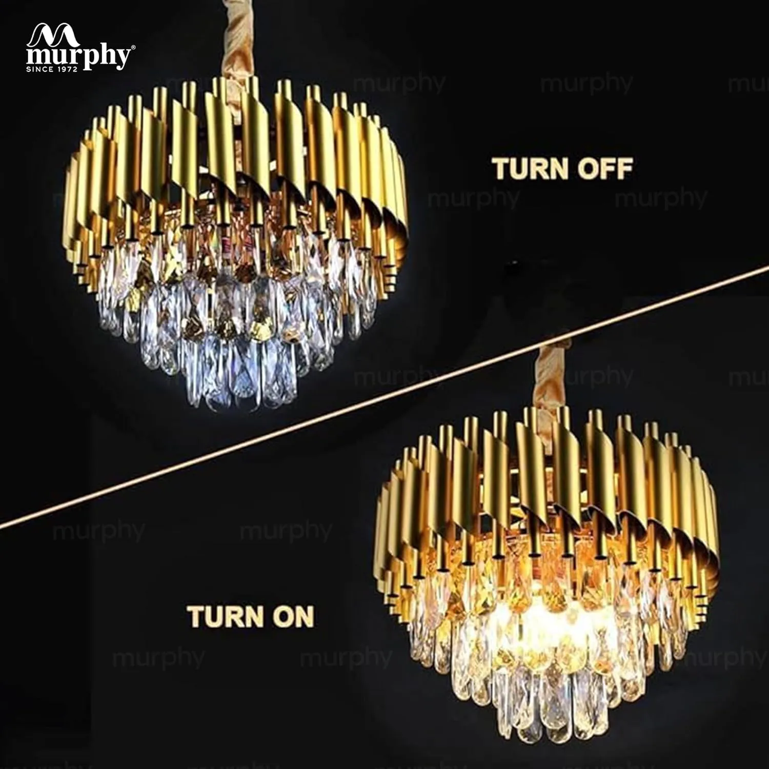 Radiance 400mm Golden Crystal Pendant Light Chandeliers Desk and Decor 
