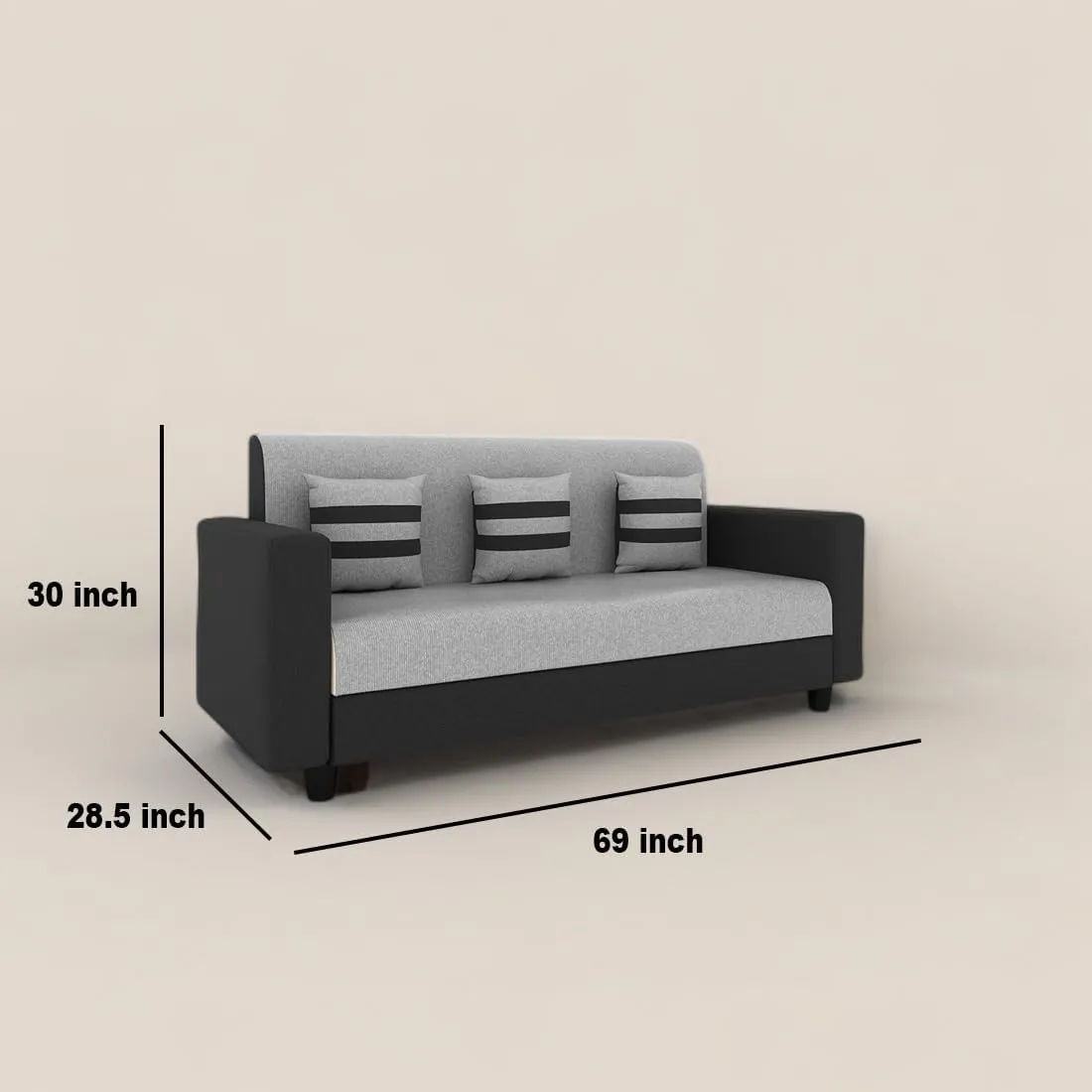 Furniture 3 Seater Fabric Sofa Set for Living Room 3 Seater Sofas Desk and Decor 