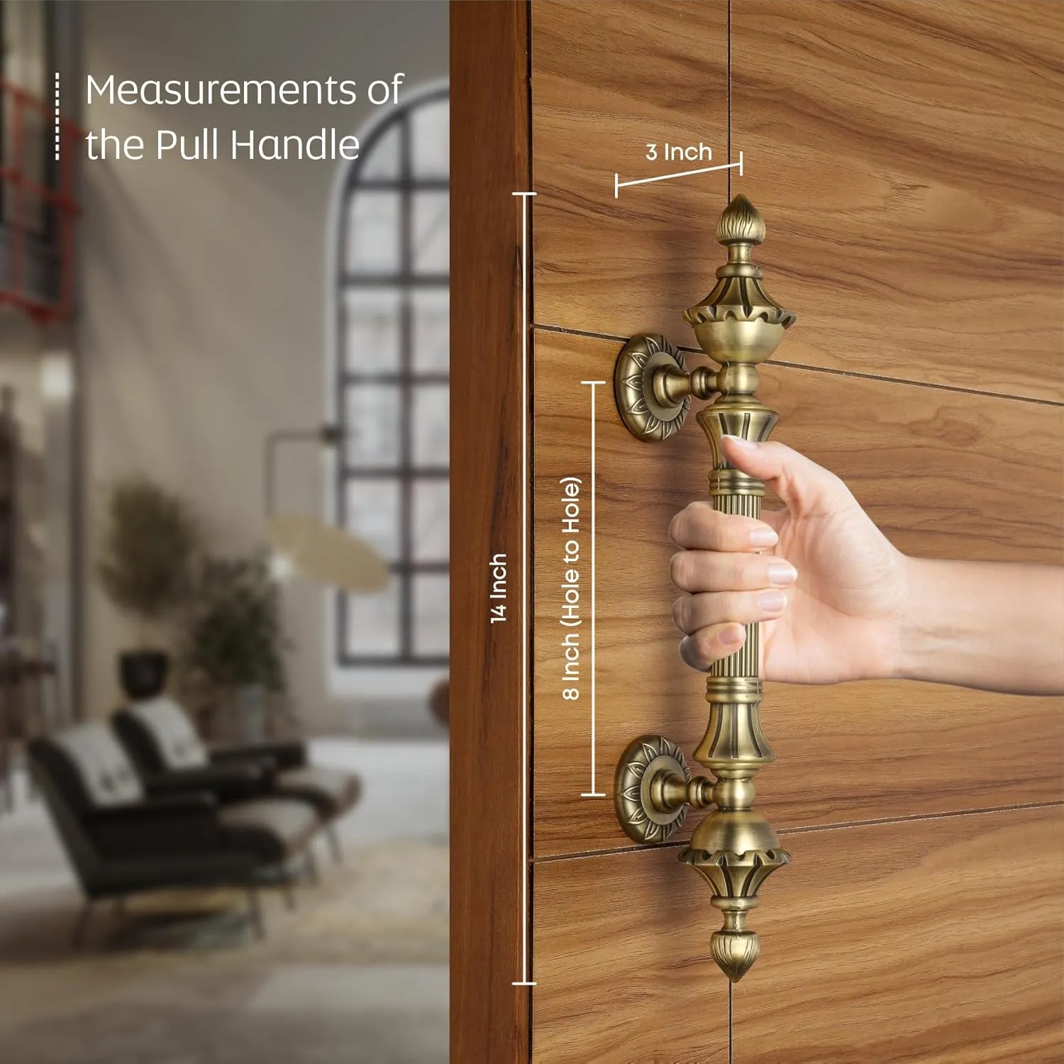 14 inch Lotus Door Handles for Main Door Door Handles Desk and Decor 