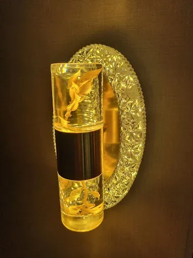 Modern Black & Amber Crystal Table Lamp Fairy Lights Desk and Decor 