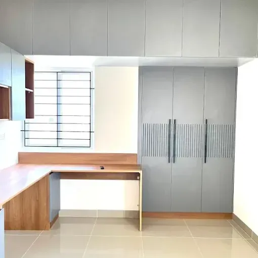 Modern Minimalist Gloss Kitchen with Quartz Countertop Modular Kitchen Desk and Decor 