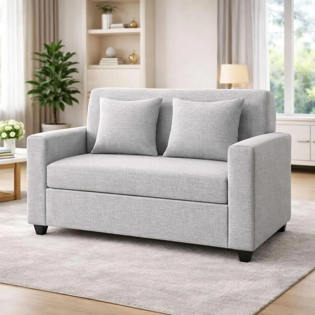 Furniture 2 Seater Fabric Sofa for Living Room & Home 2 Seater Sofas Desk and Decor 