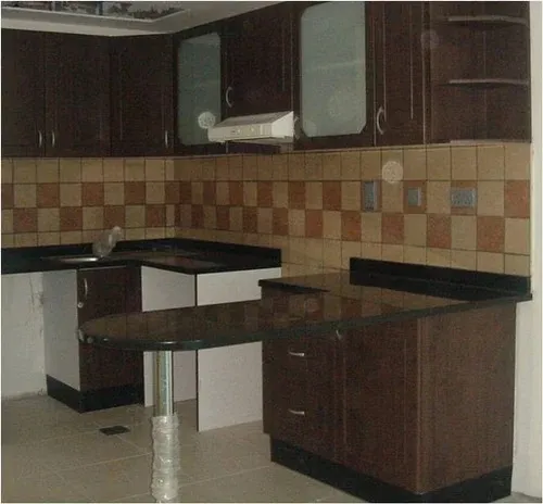 Modular L-Shaped Kitchen with Breakfast Counter with Modular Kitchen at Deskanddecor