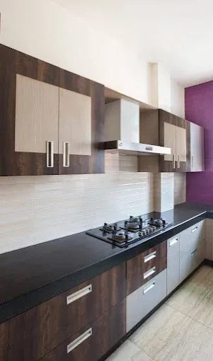 Contemporary Modular Kitchen Interior with Modular Kitchen at Deskanddecor