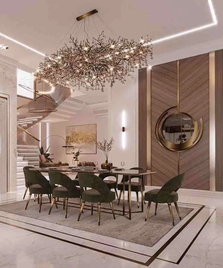 Luxury Modern Dining Room with Open Dining with Living at Deskanddecor