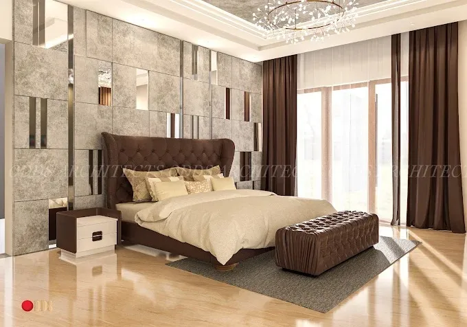 Luxury Master Bedroom with Mirror Feature Wall with Modern Bedroom at Deskanddecor