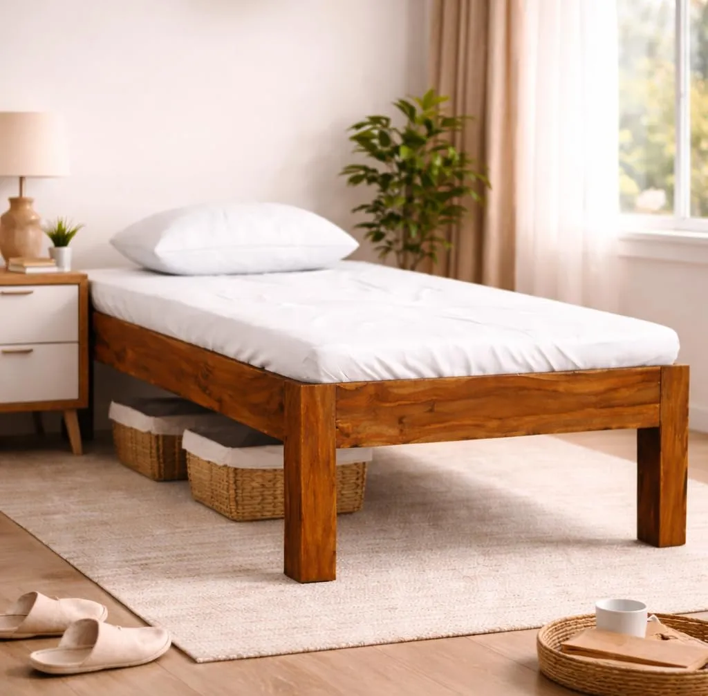 Sheesham Wood Single Bed I Sheesham Wood Single Size Bed with Single Beds at Deskanddecor