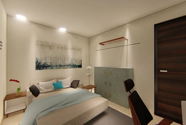 Bedroom with Study/Work Nook (Concept Render) with Modern Bedroom at Deskanddecor