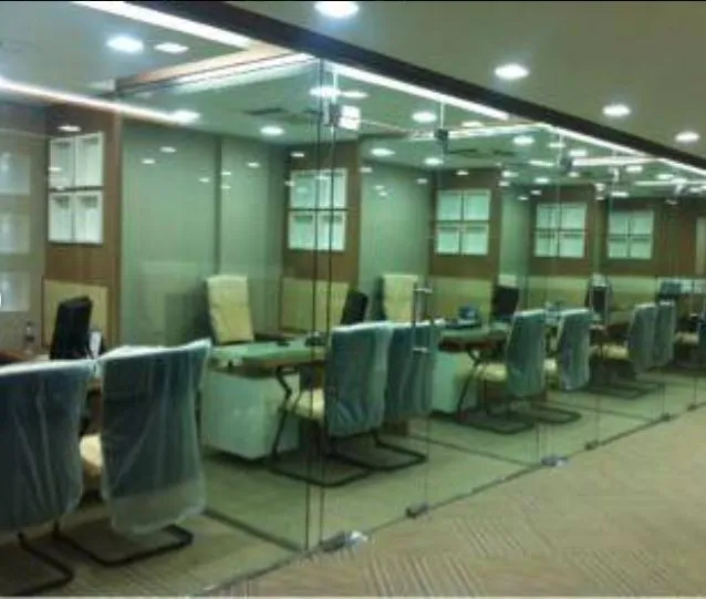 Office Cabin Row / Staff Manager Cabins with Cabin-Based Office Layout at Deskanddecor