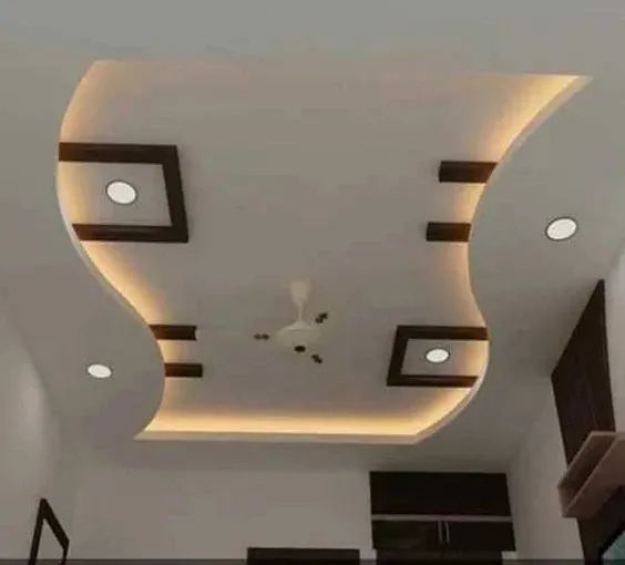 Modern Curved False Ceiling Design with Architectural False Ceiling & Lighting at Deskanddecor
