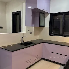 Lavender Modular Kitchen with Modular Kitchen at Deskanddecor