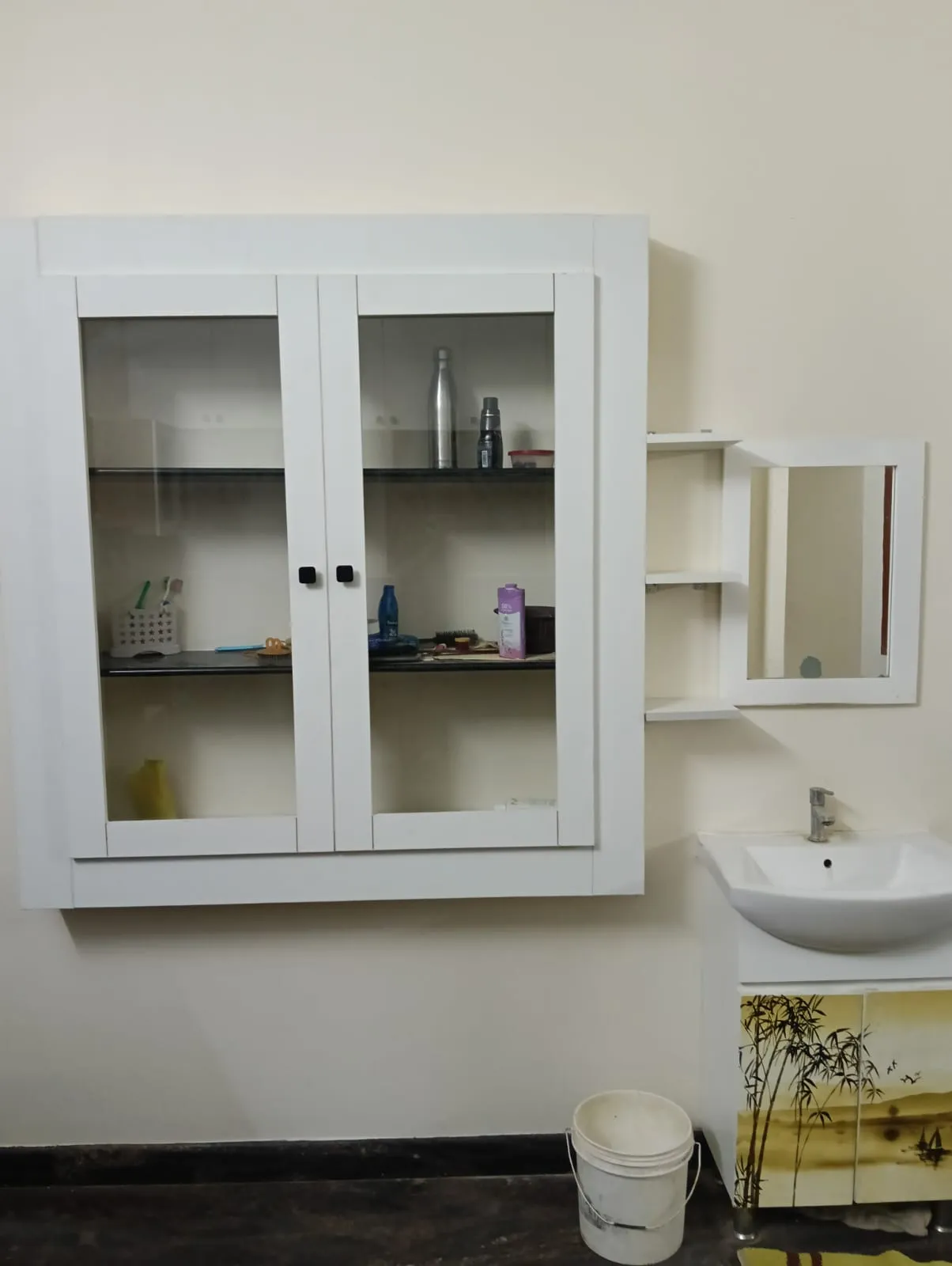 white wall mounted cabinat with Base Cabinets at Deskanddecor