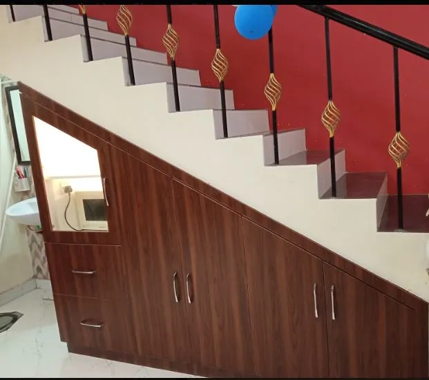 Under-Stair Storage Cabinet / Built-in Unit with Staircase Design at Deskanddecor